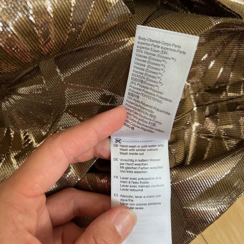 Scotch and Soda Wrap Top Gold Balloon Sleeve - Picture 10 of 11